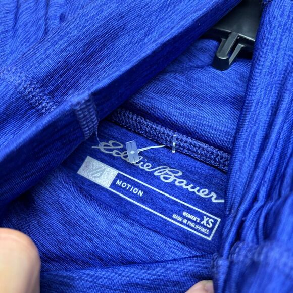 Eddie Bauer Sweater Womens XS Blue Purple Pullover Motion Active Cowl Neck - Picture 4 of 12